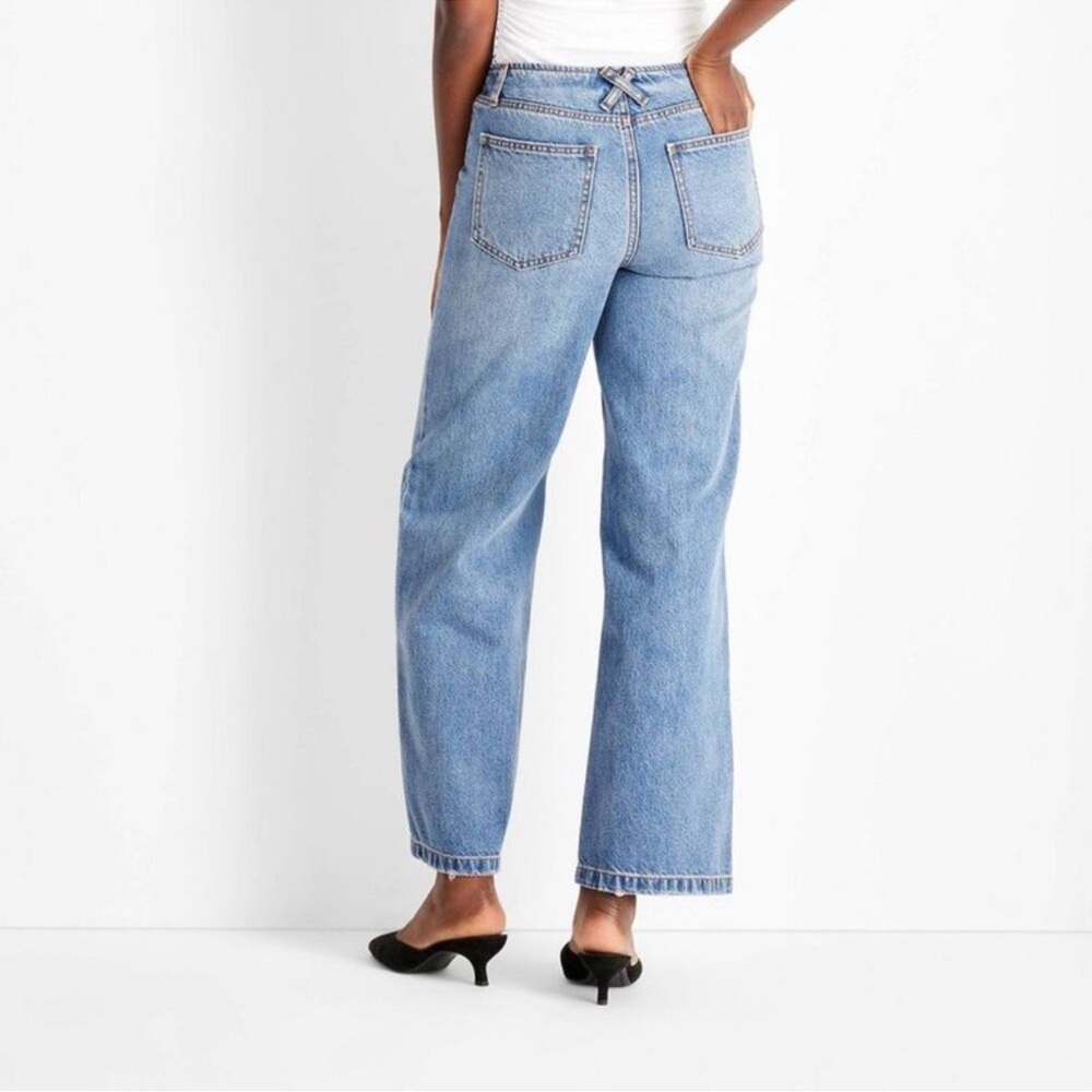 Women's Mid-Rise Wide Leg Jeans - Future Collectiv Medium Wash 14 - Picture 3 of 3